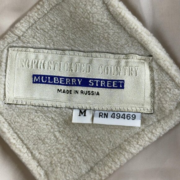 Mulberry Street Coat Womens Medium Shawl Collar Double Breasted Country Trench - Picture 4 of 13